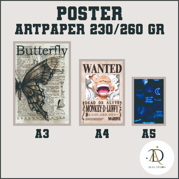 Cetak Poster A3 COSTOM ANIME KPOP IDOL  ArtPaper 260gr/230gr