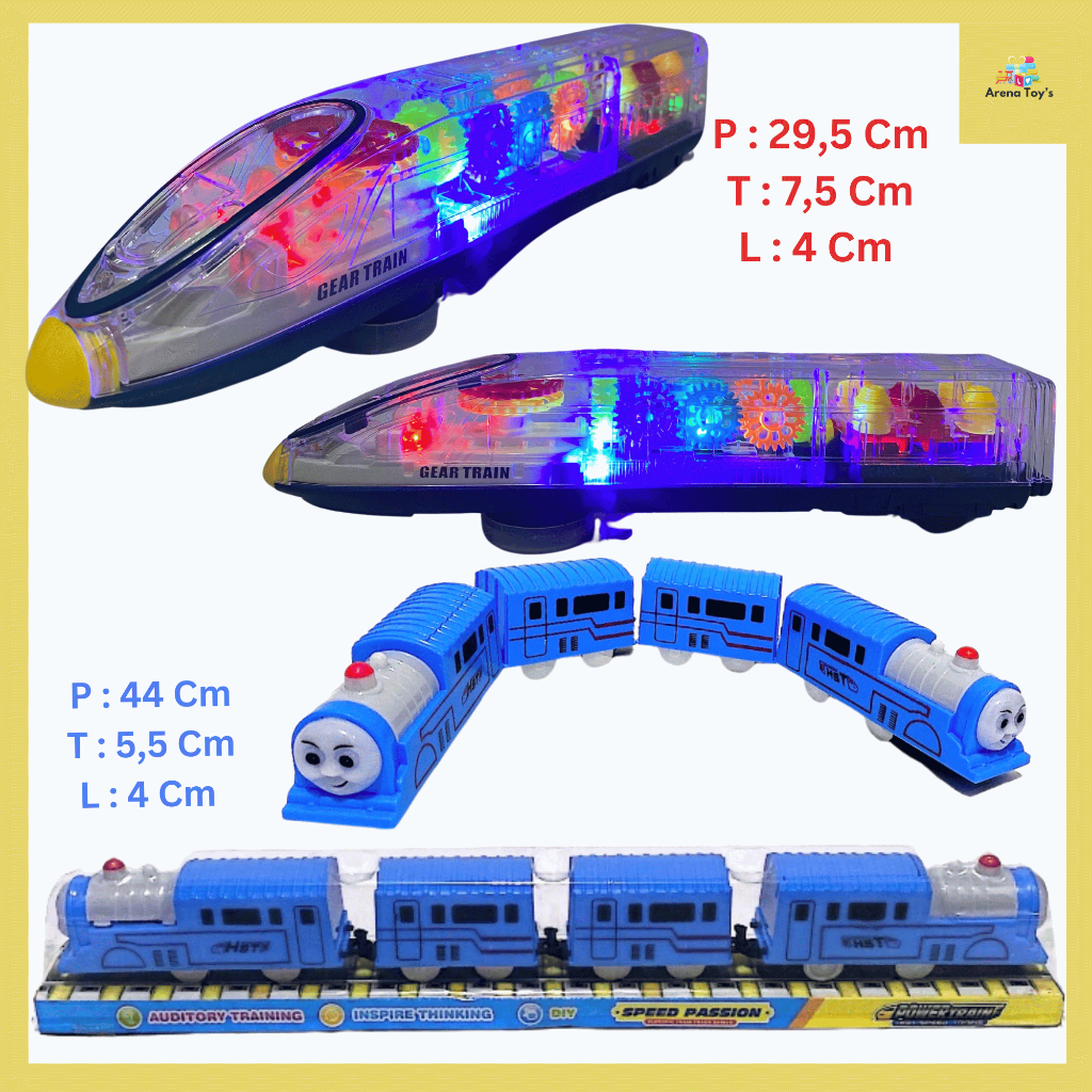 Mainan Anak Kereta Api Karakter / MRT Tanpa Rel Panjang