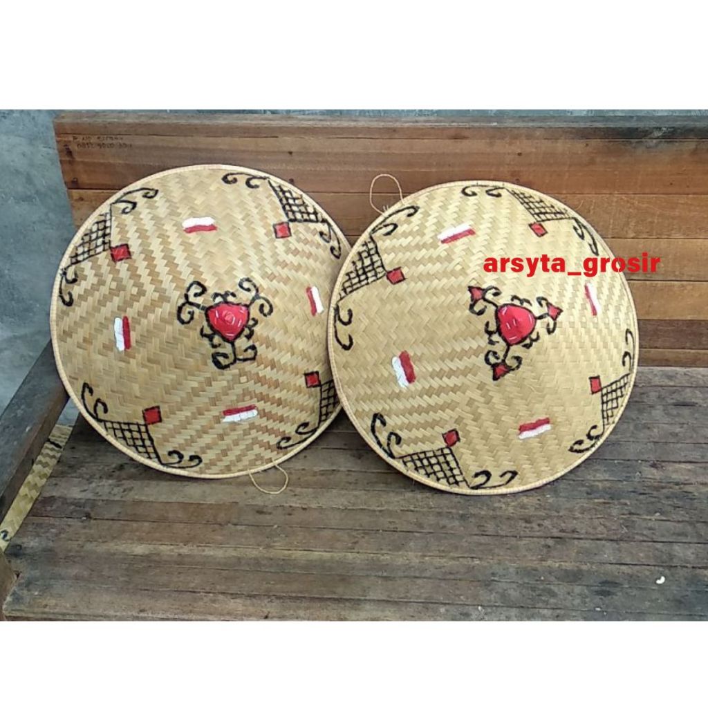 Caping Petani Motif Unik MURAH /Topi Caping Untuk karnaval