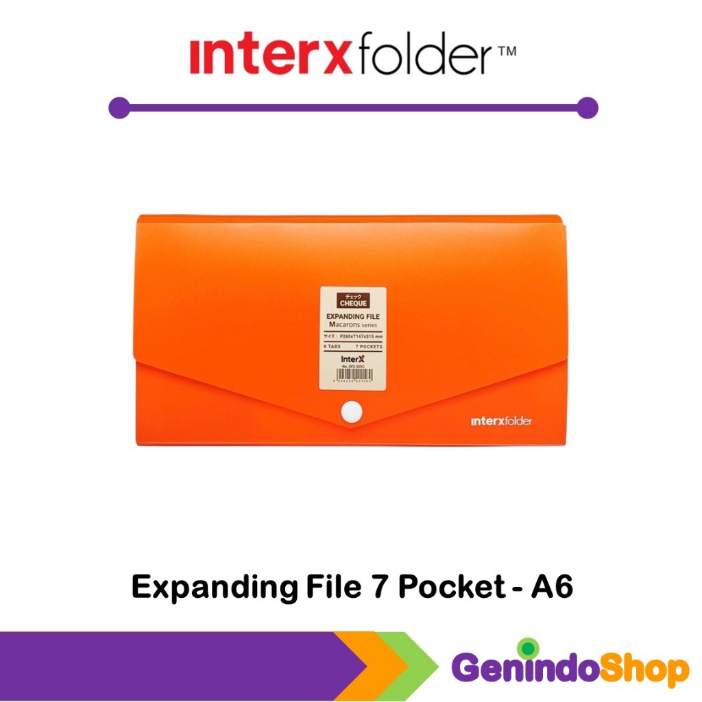 

Expanding File 7 Pocket Cek Size A6 Macarons Interxfolder