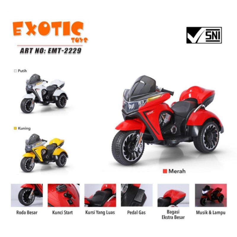 EMT-2229/Mainan Anak Motor Aki EMT 2229 Exotic/Mainan Anak Motor Aki/Mainan Motor Aki Anak Model Har