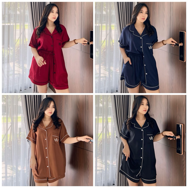 [BEST SELLER] WENGGO - JESSE Set Rayon Premium Setelan Celana Pendek Tangan Pendek Wanita Kekinian S