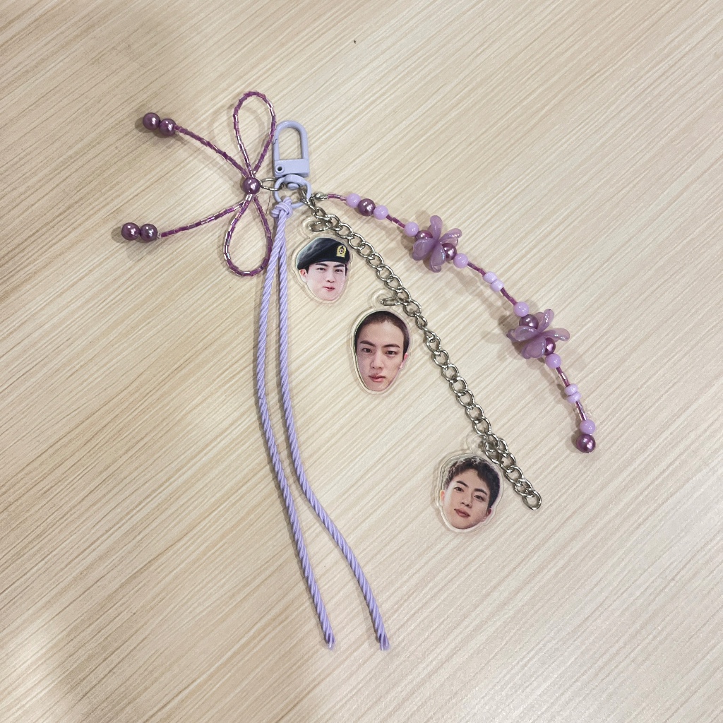 Asrade Official - (SEOKJIN MILITARY EDITION) Keychain Keyring Ganci Gantungan Hp Kunci BTS / Kim Seo