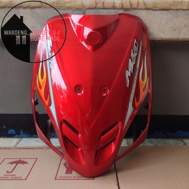 Cover Tameng Depan Yamaha Mio Sporty Merah Maroon Berstriping