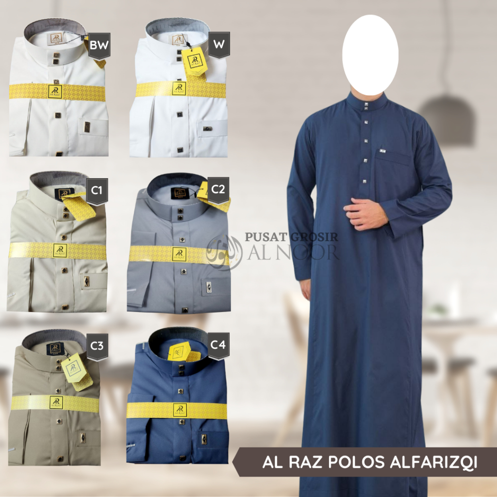 Jubah Saudi | Gamis Pria | Al Raz Premium AlFarizqi Non manset - Pusat Grosir Alnoor