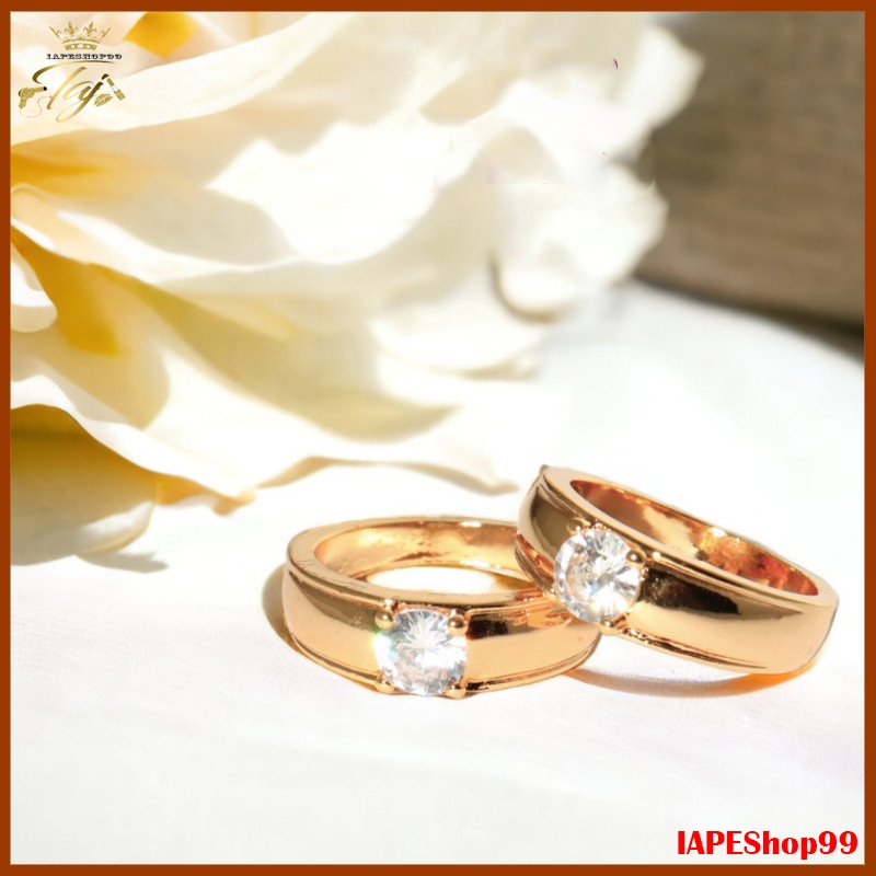 pormo.....Cincin Lapis Emas mudah 24k kadar 17,7 model couple free surat