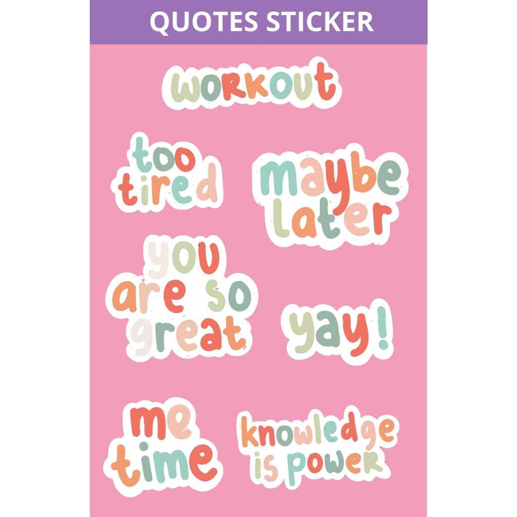 

QUOTES sticker stiker aesthetic non cutting cute for case hp laptop dll ver.1