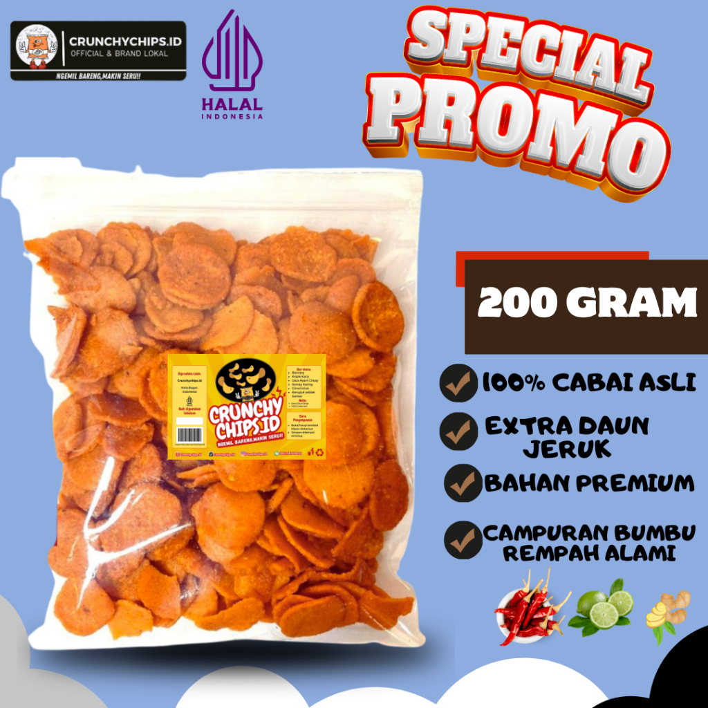 

Cemilan Sosreng Sosis Goreng Ayam Kiloan Nikmat Bumbu pedas daun Jeruk Kemasan 200gram