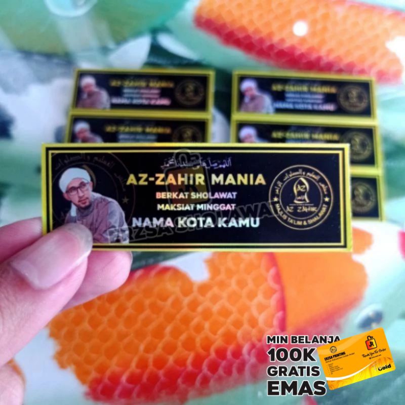 

(Beli 100K Dapat Emas) Stiker AZ ZAHIR MANIA Garis Tepi Kuning