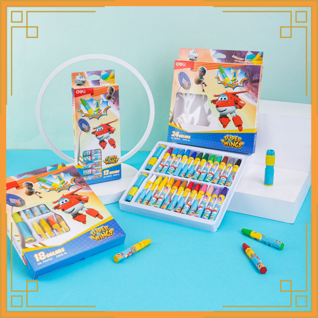 

DELI oil pastel/crayon super wings 12, 18 & 24 warna