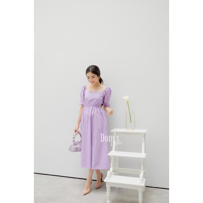 Rainbow luxe dress - cutout dress - dress pastel ala korea - baju pesta