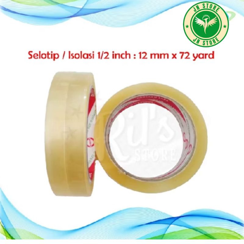 

Isolasi Bening Daimaru 1/2 Inch / Selotip Kecil Daimaru 12 MM x 72 YARD / Solasi kado