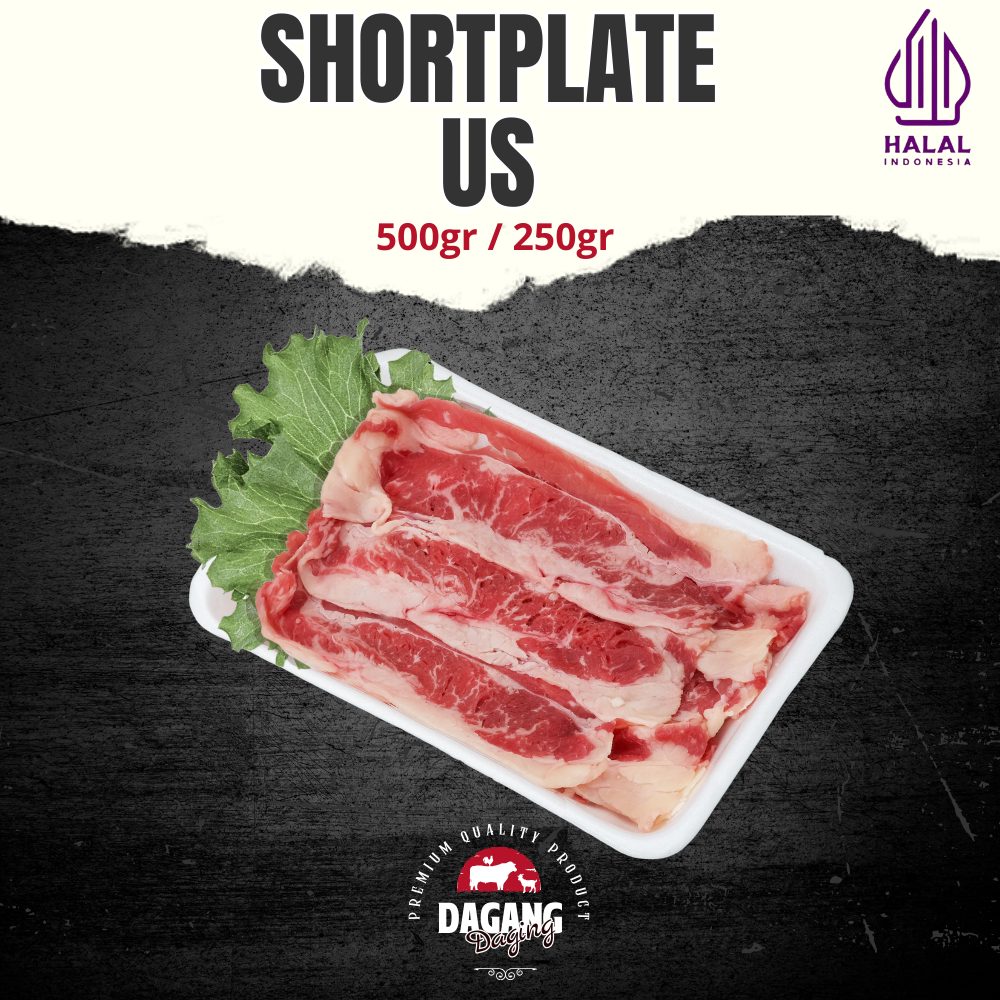 

US ShortPlate 250 / 500 gr Daging Sapi Tipis Beef Slice USA Yoshinoya BBQ Hotpot Halal
