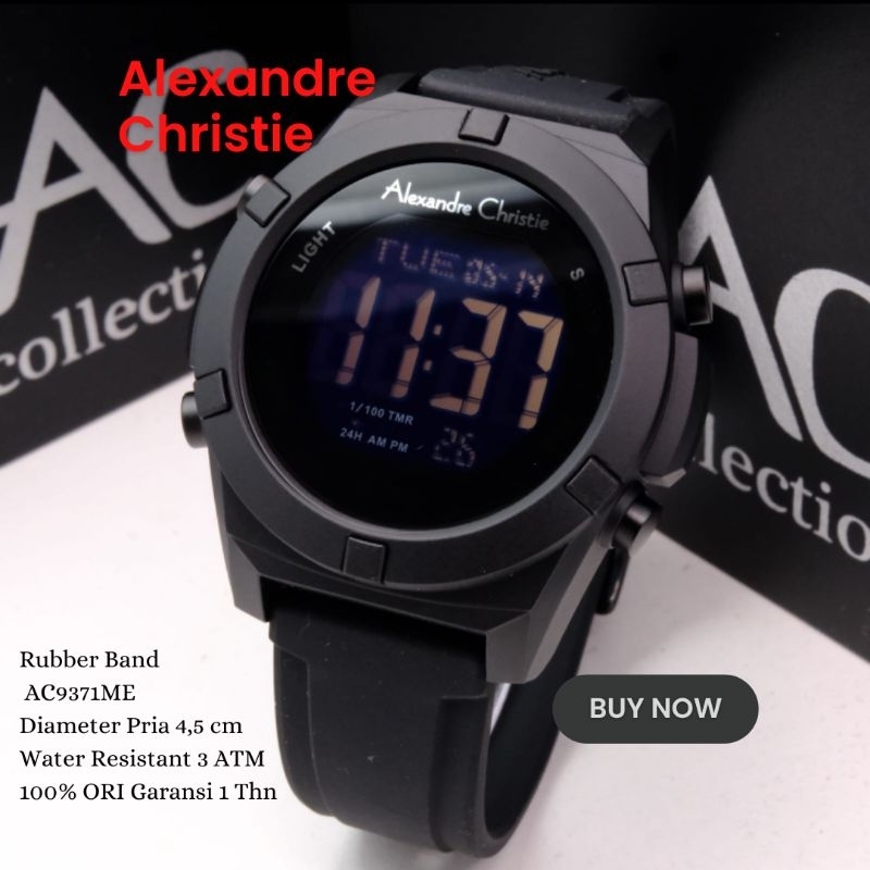 ORIGINAL Alexandre Christie jam tangan pria digital AC9371 garansi 1 thn, Alexander Cristie rubber