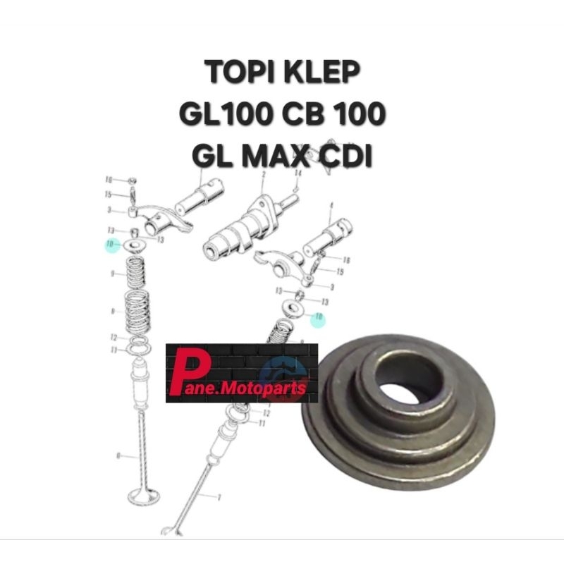 TOPI KLEP / RETAINER VALVE SPRING CB100 GL 100 GL125 SERIS TIGER MEGA PRO LAMA PRIMUS GL PRO NEOTECH