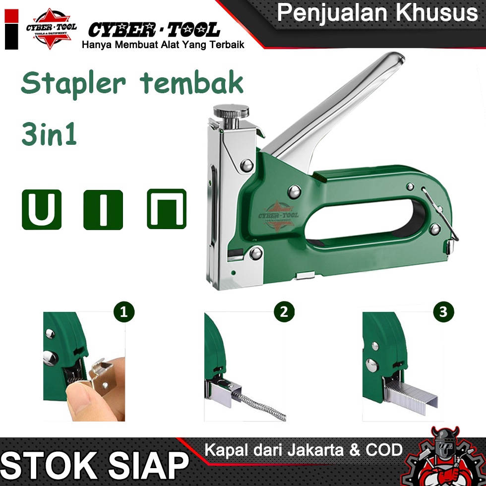 

3in1 Staples Stapler Staple Gun Alat Tembak Paku Staples Manual 3 in 1 a L1O2