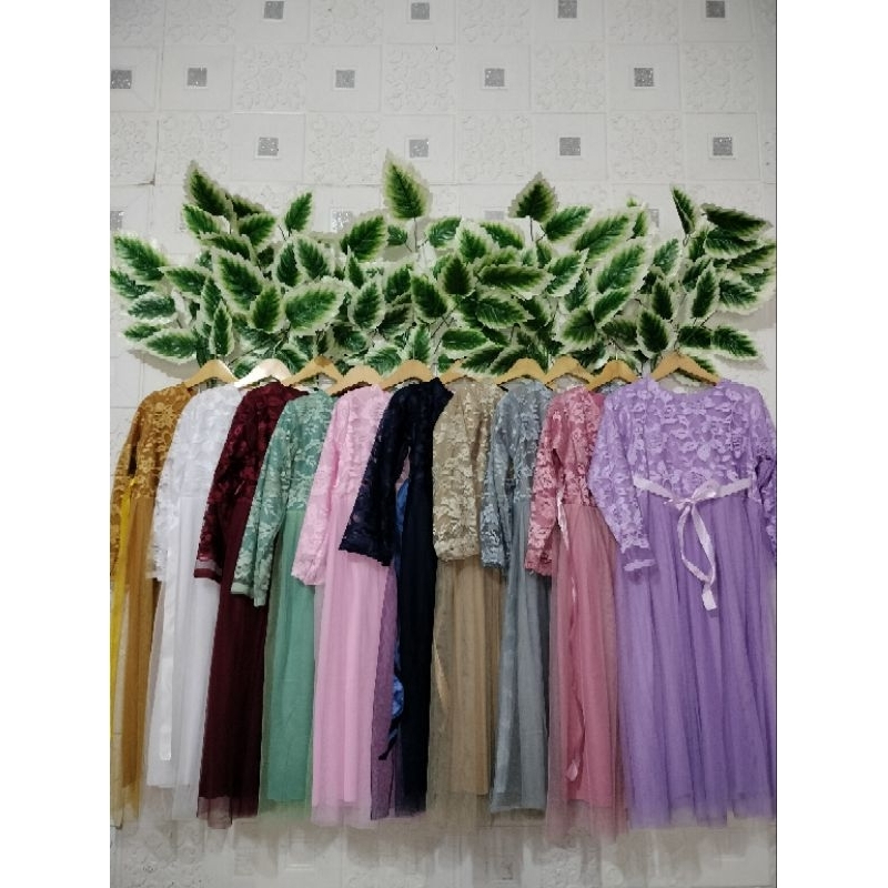 BAJU GAMIS BRUKAT ANAK PEREMPUAN 4-11TAHUN BAJU PESTA ANAK LENGAN PANJANG PAKAIAN MUSLIM ANAK PEREMP