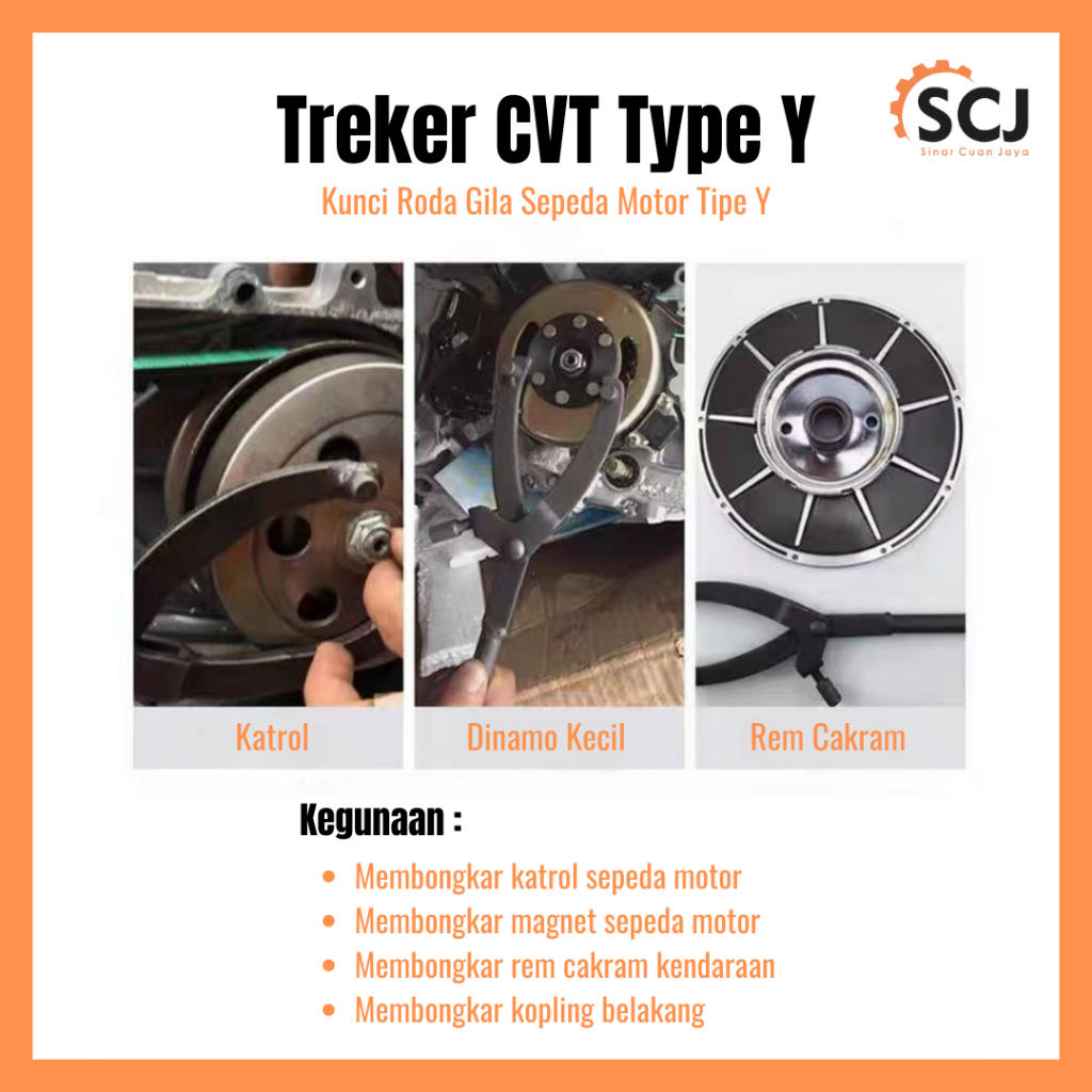 SCJ - Kunci Treker CVT / Tracker CVT Kunci Tahanan Kopling / Crankshaft Motor Matic Multipro