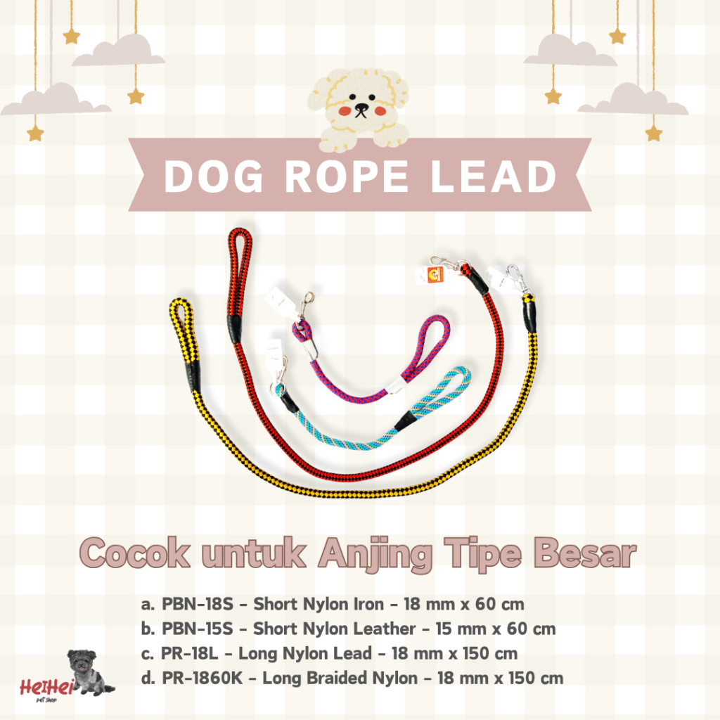 Octagon Large Dog Leash - Tali Tuntun Anjing Besar - Large Breed Dog Leashes - Tali Jalan Anjing Lab