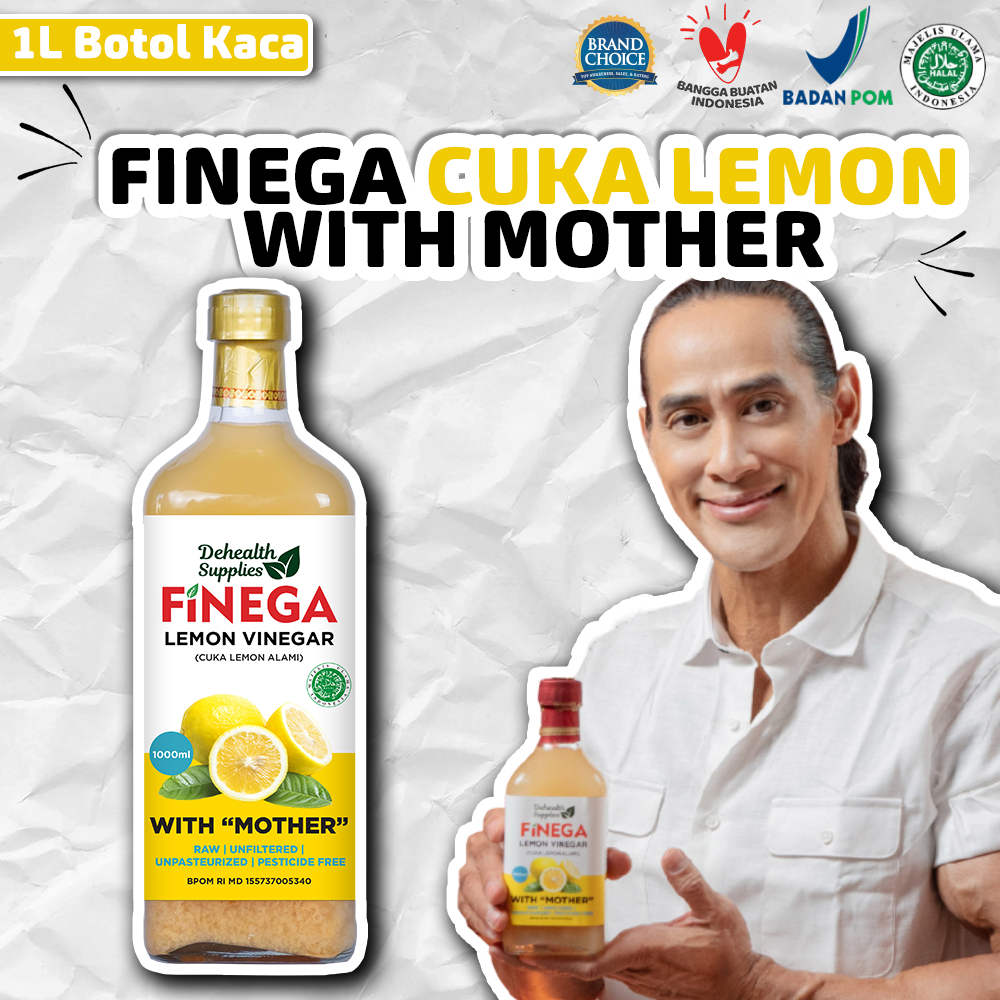 

Vinega Cuka Lemon 1000ml Dehealth Supplies Botol Kaca Diet Vinegar Murni Asli Organik Original Alami