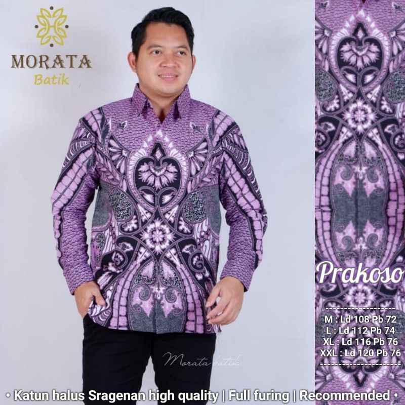 Baju batik pria Ungu Laois furing Lengan PANJANG MINULYA UNGU JOGLO UNGU BATIK PRIA LENGAN PANJANG F