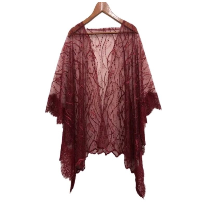 DISKON CAPE BRUKAT RENDA CARDIGAN GAUN PESTA BRUKAT TILE GLITER ACARA RESMI BAJU PESTA BAJU