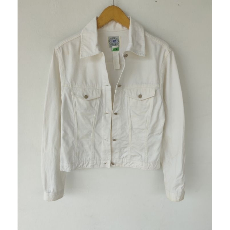 JACKET JEANS PUTIH CEWE SECOND BRANDED
