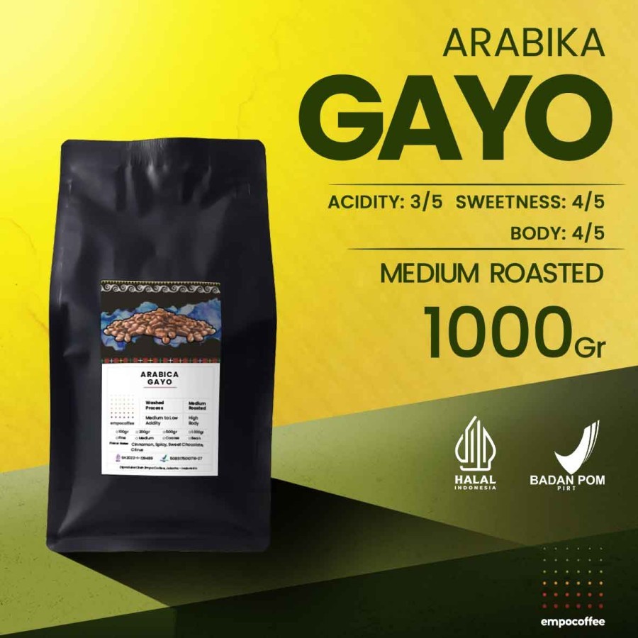 

Kopi Arabika Aceh Gayo Sumatra Arabica Coffee Bean Coffe Beans 1 Kg