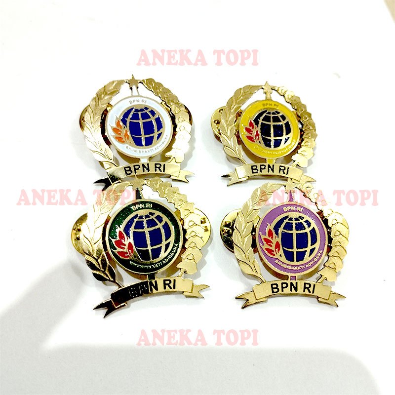 Pin Logo BPN RI Model Padi Kapas Jarum Lencana BPN RI - Aneka Topi