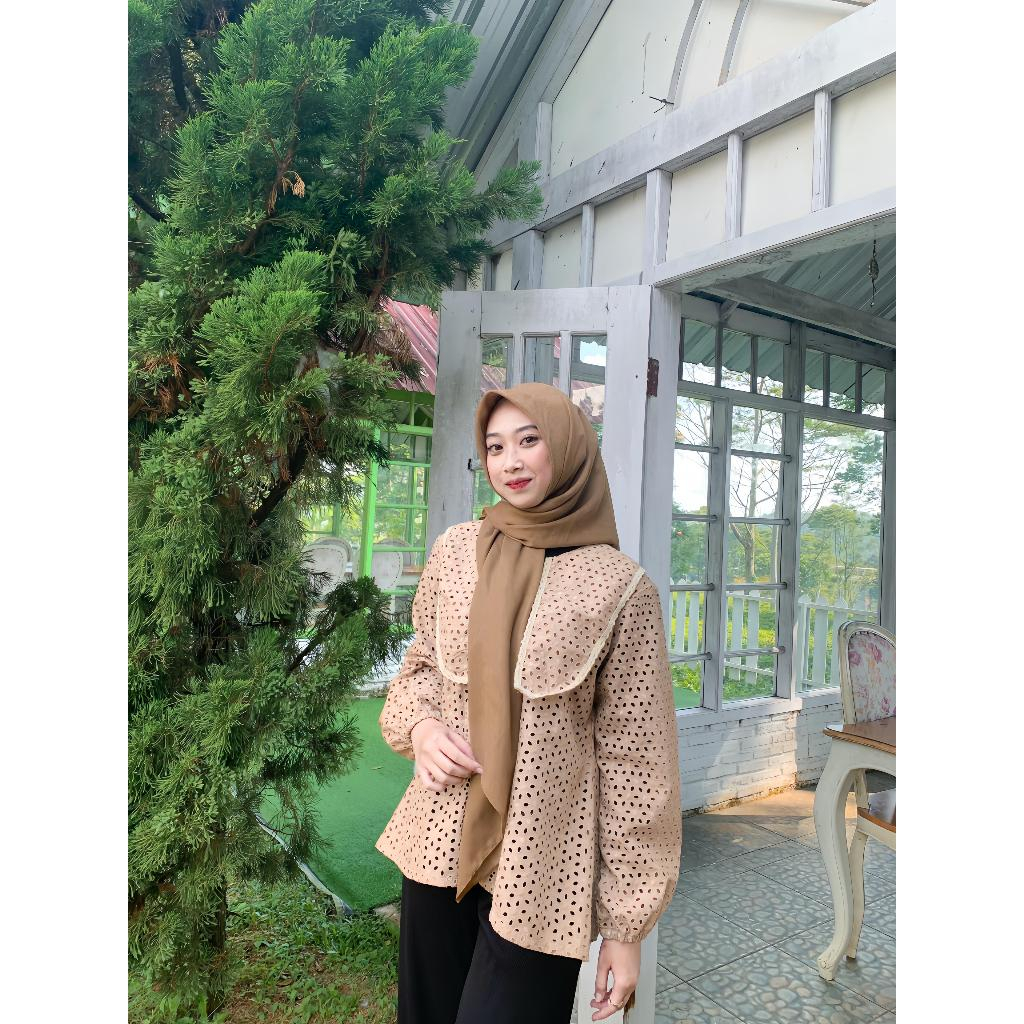 Mayza Blouse Korean Style-Blouse korean style dewasa-outfit jumbo-outer katun bordir