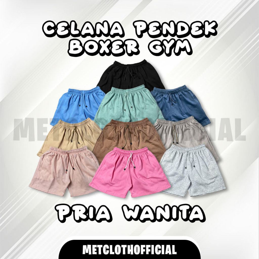 Celana Pendek Boxer Gym Korea Pria Wanita Sweatpants Hotpants