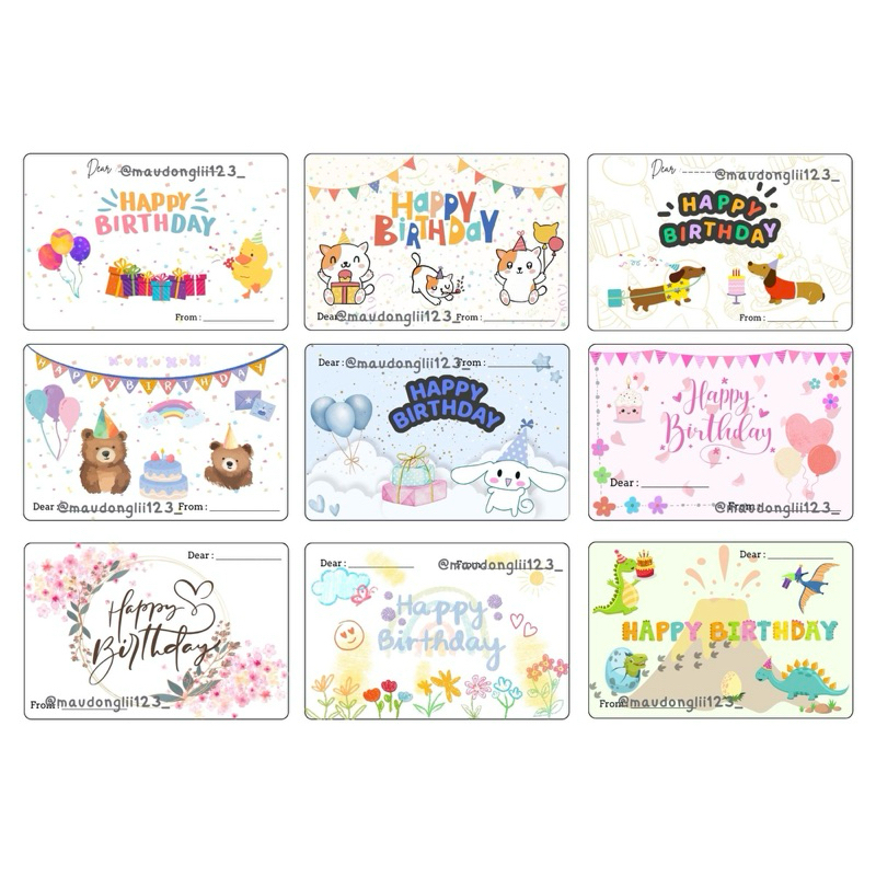 

sticker kartu ucapan birthday / selamat ulang tahun / birthday card murah bagus tebal