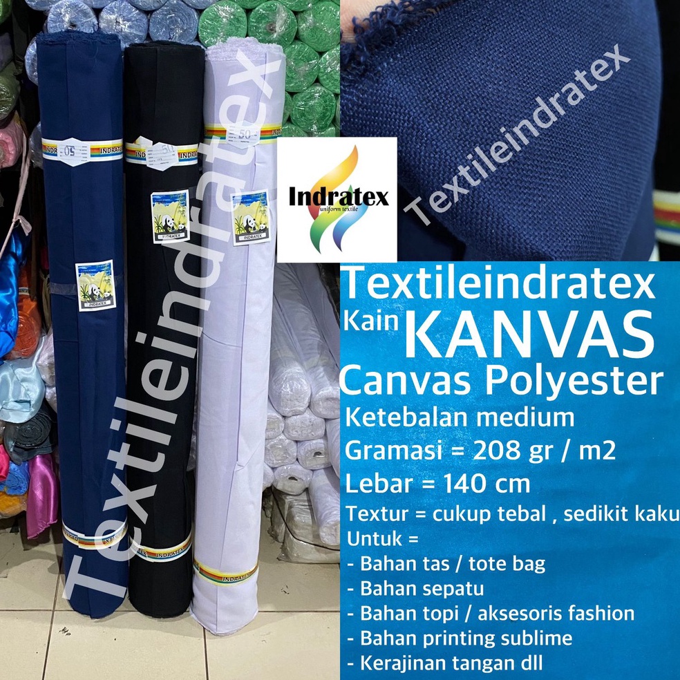 KODE N68K  per 1 roll  kain kanvas canvas lebar 14 cm ketebalan medium bahan tas tote bag alas sepat