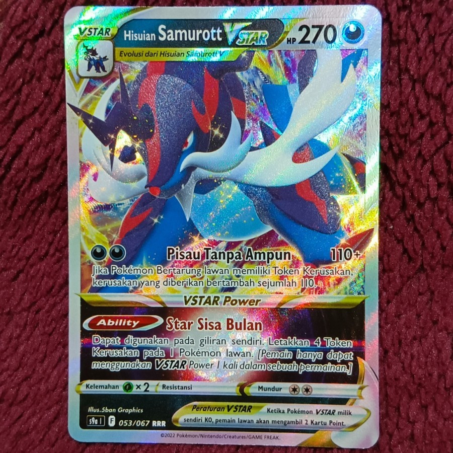 Hisuian Samurott VSTAR v star RRR s9a - Pokemon TCG Indonesia foil