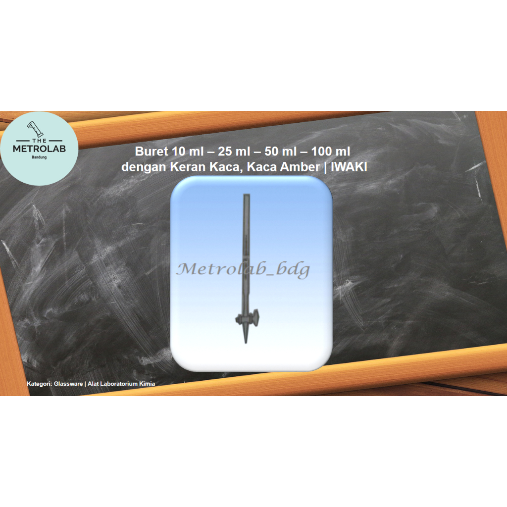 Buret 25 ml dengan Keran Kaca, Kaca Amber | IWAKI