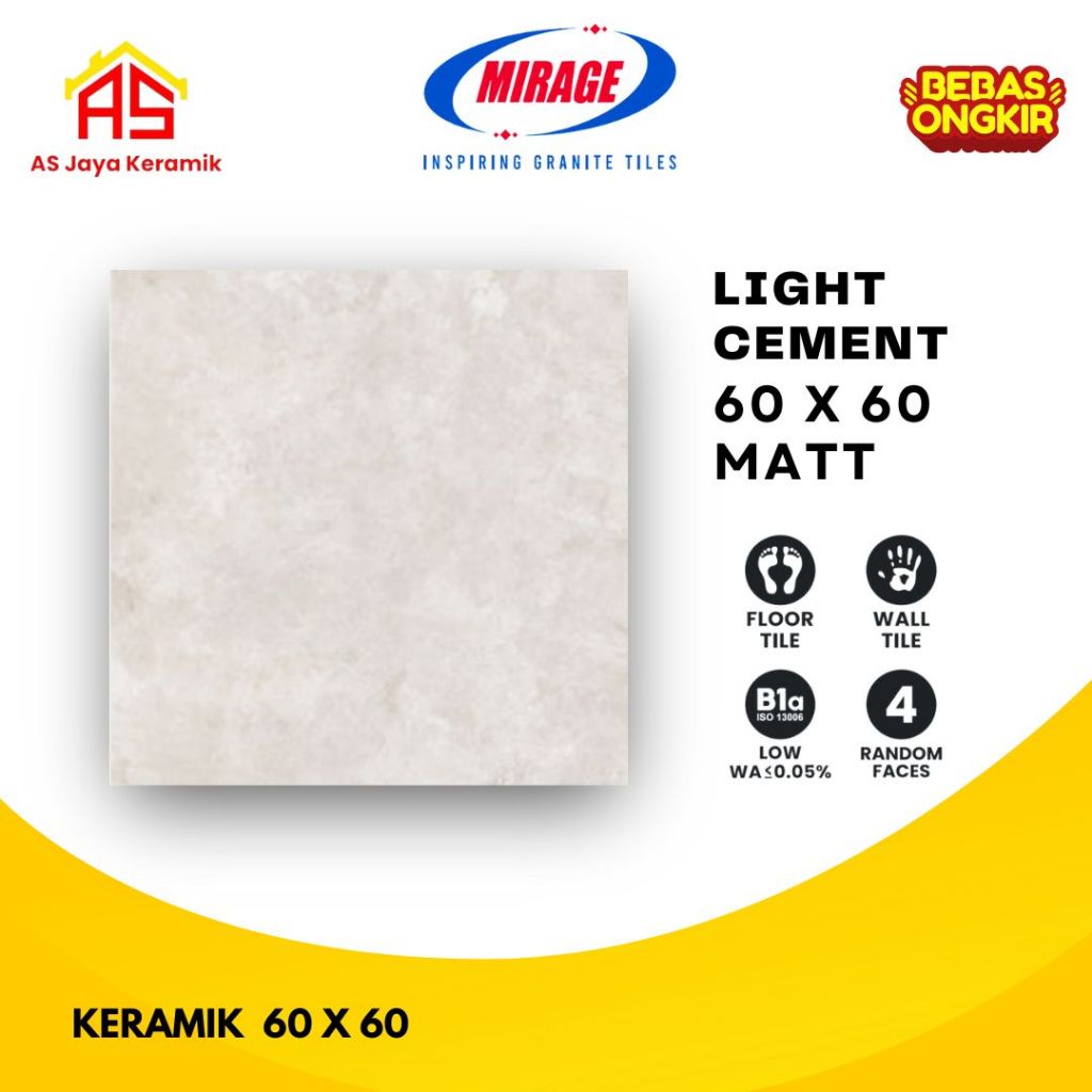 Keramik Lantai I Lantai Granit I 60 x 60 Light Cement I Mirage