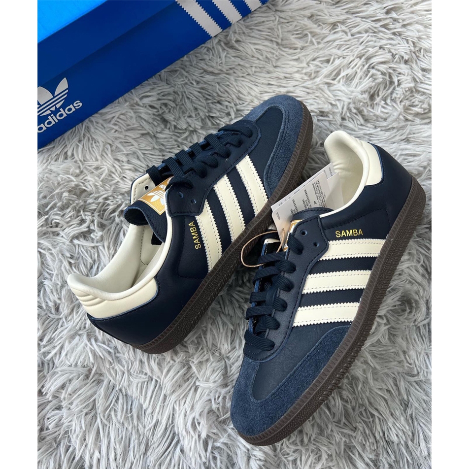 Adidas Sepatu Samba Vegan biru laut navy blue Authentic high quality(stok siap)