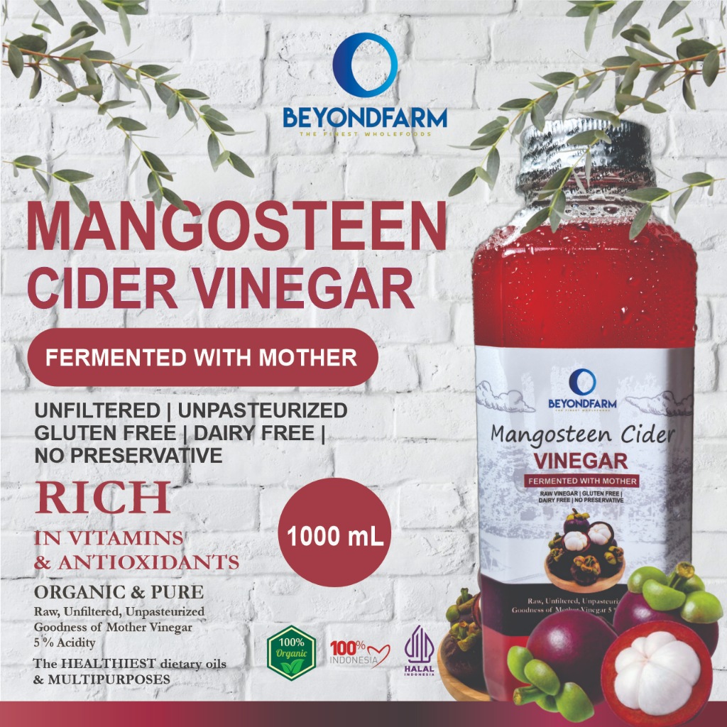 

BEYONDFARM Cuka Manggis 1 Liter dengan Endapan Mother Fermentasi Probiotik Mangosteen Cider Vinegar