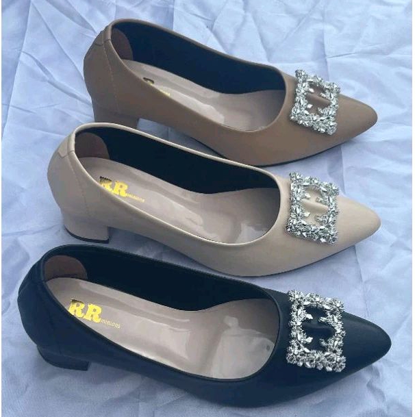 sepatu pantofel wanita ukuran jumbo 45-37 hak 5cm big size