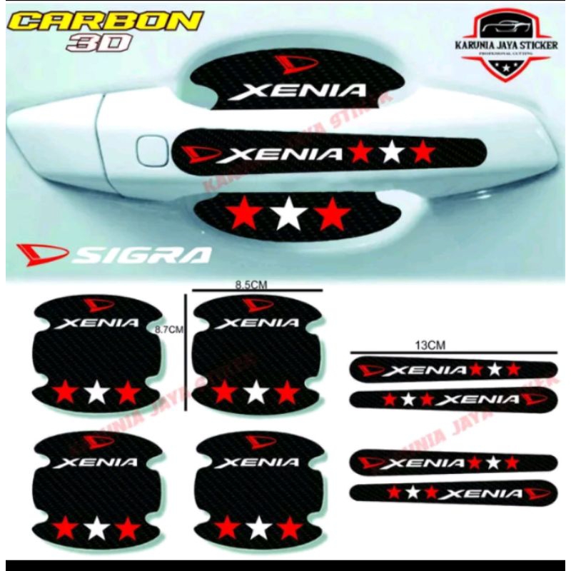 8pcs sticker carbon HANDLE MOBIL DAIHATSU XENIA pelindung gagang pintu mobil universal