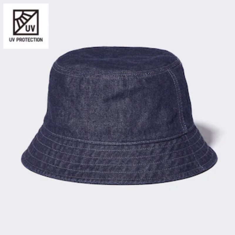 UNIQLO Unisex Hat Topi Pria Wanita Bucket Denim UV Protection
