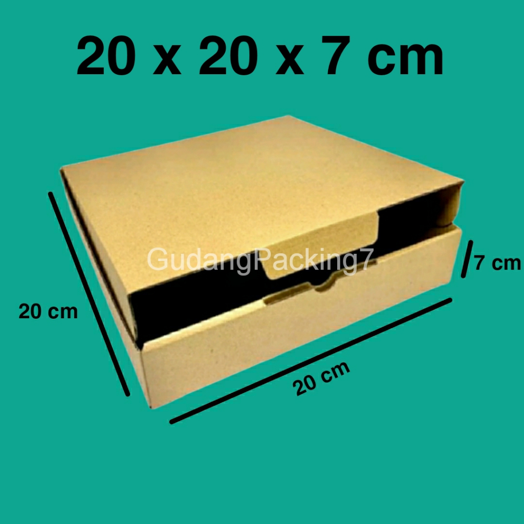 

Kardus 20x20x7 cm Box Die Cut kotak Kue aksesoris