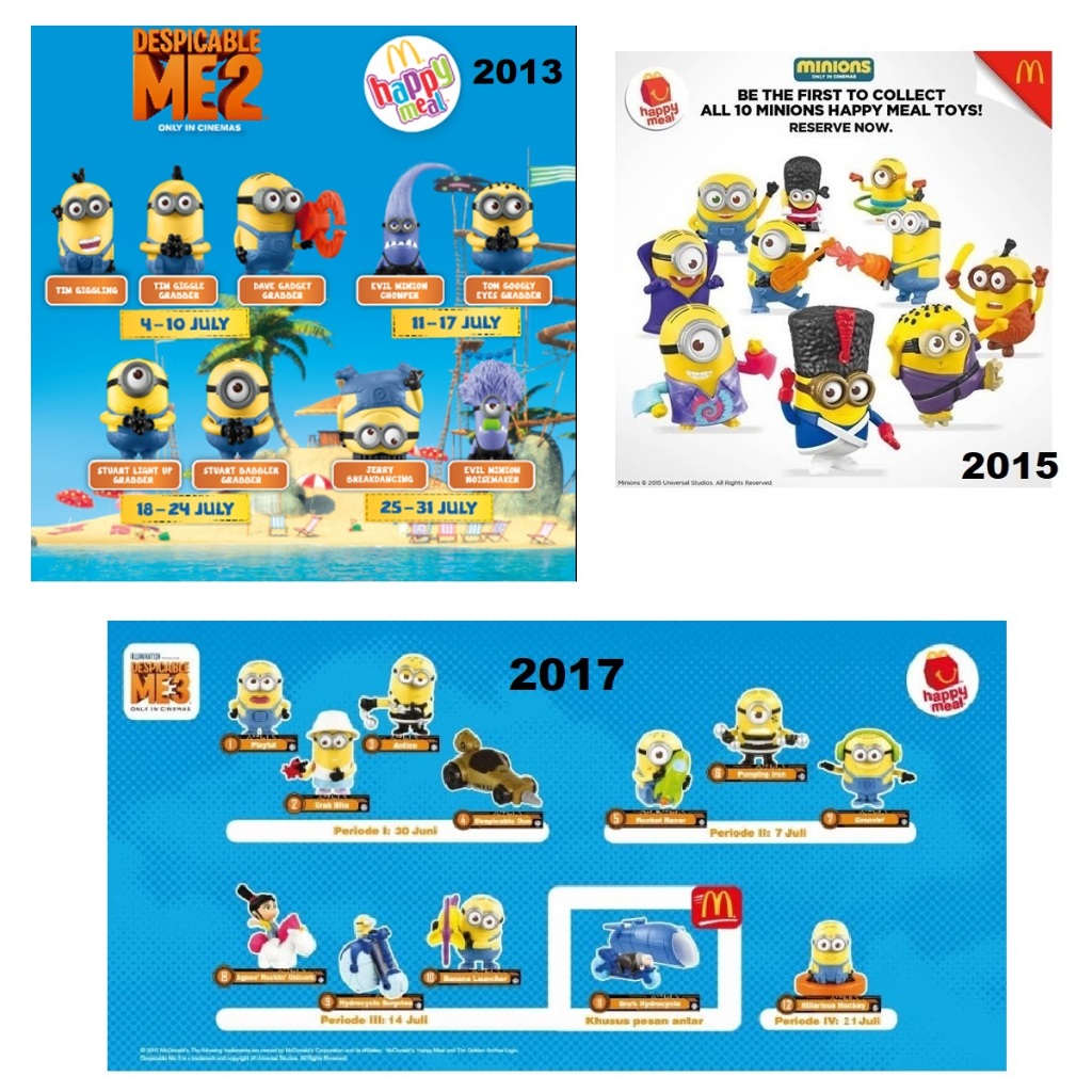 Mainan Anak Hadiah Happy Meal Meals McD McDonald McDonalds Minions Minion Movie 2015 Despicable Me 2