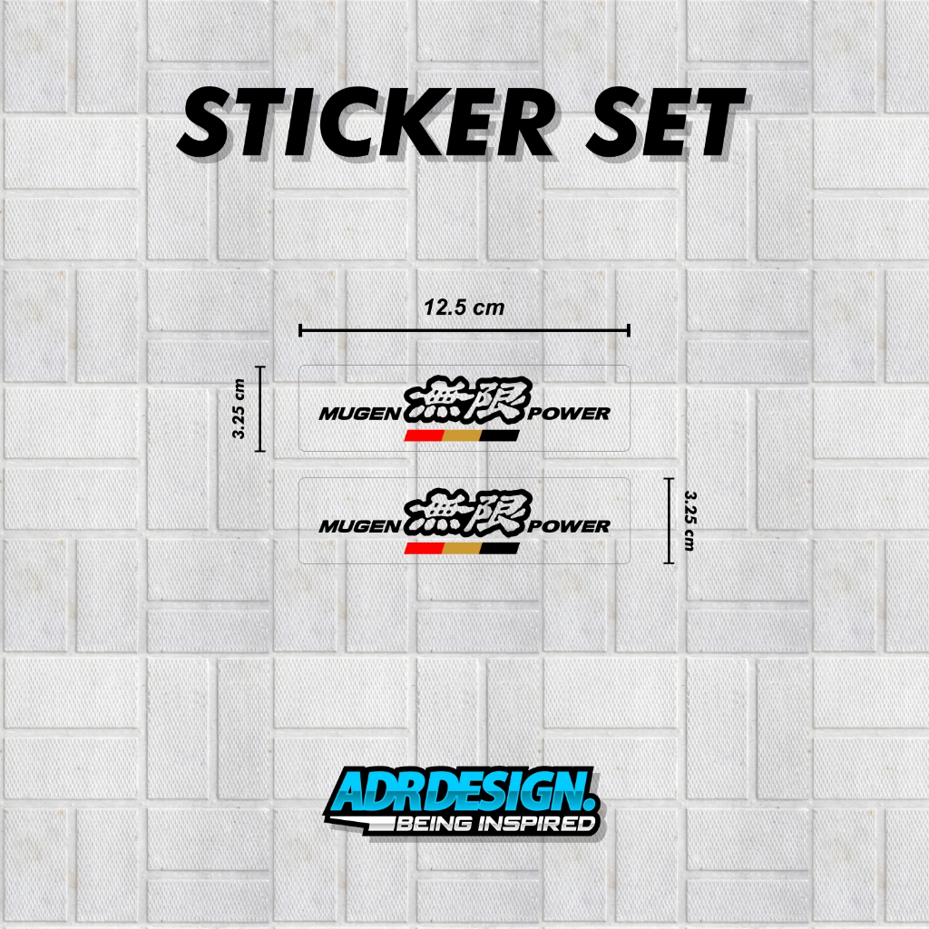 Sticker Spoiler Mugen GT Wing Civic FD FD1 FD2 FD2R