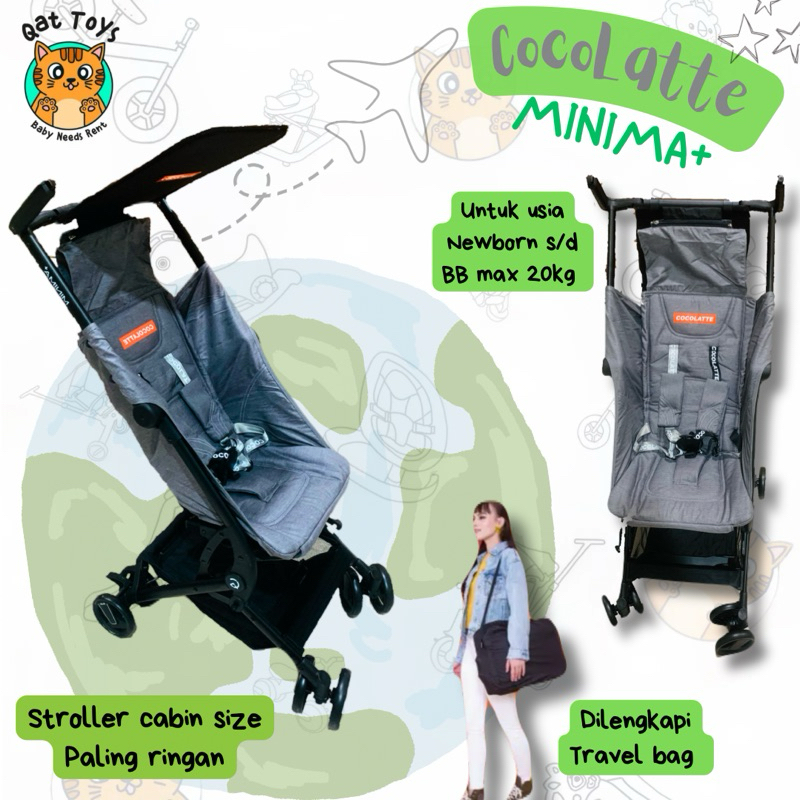 (NEW) SEWA MAINAN & PERLENGKAPAN ANAK STROLLER COCOLATTE MINIMA+ (GREY)