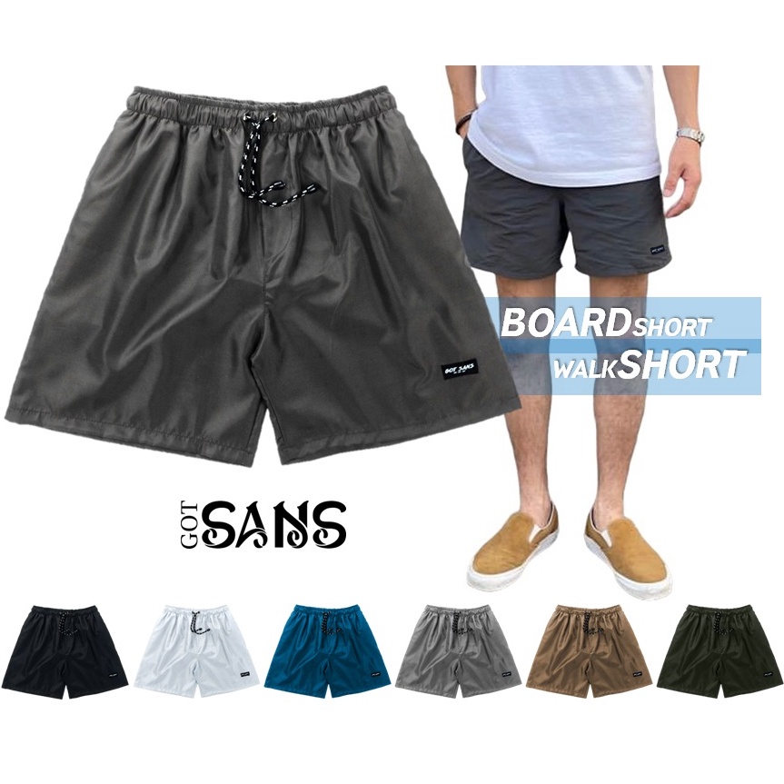Got Sans  Celana Pendek Parasut Pria Boardshort Walkshort Basic Waterproof Dryfast