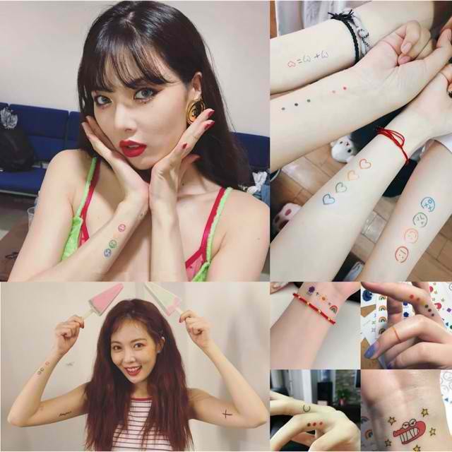 ( FREE 3PCS ) mix Korean Tattoo Temporary hyuna korea Sticker colorful tato temporer palsu lucu bewa
