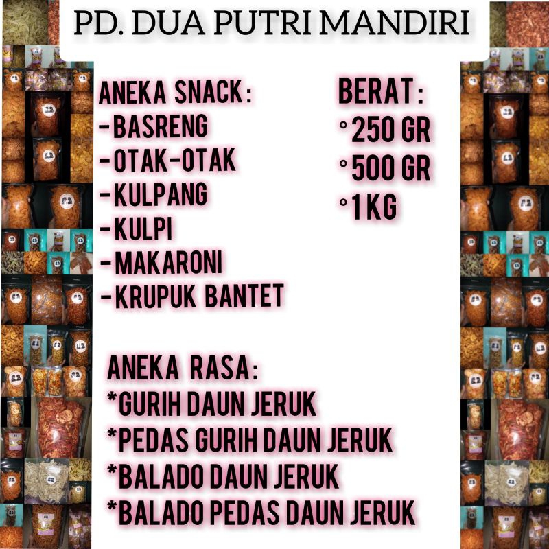 

berbagai macam snack / berat 500gr