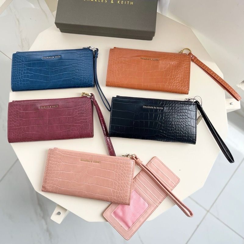 Dompet Ck Wanita - Croco Effect Wristlet - Dompet Panjang -Clutch Import #66904