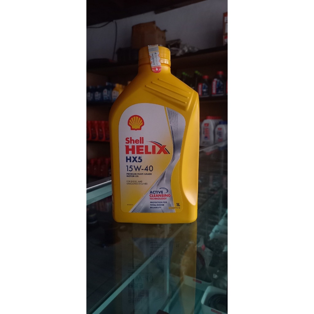 OLI SHELL HELIX HX5 15W 40 1 LITER OLI MOTOR ASLI SHELL 100% ORIGINAL